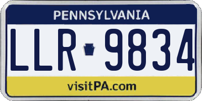 PA license plate LLR9834