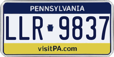 PA license plate LLR9837