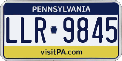 PA license plate LLR9845