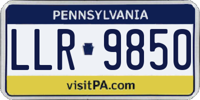 PA license plate LLR9850