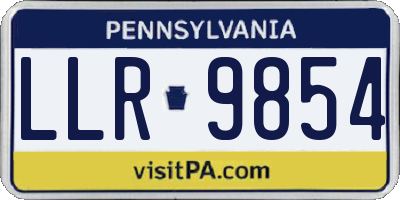 PA license plate LLR9854