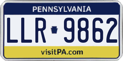 PA license plate LLR9862