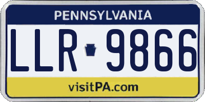 PA license plate LLR9866