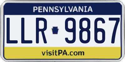 PA license plate LLR9867