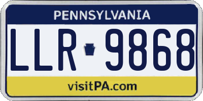 PA license plate LLR9868