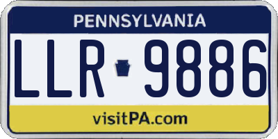 PA license plate LLR9886