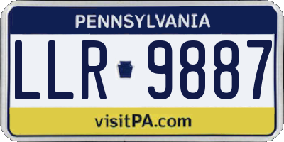 PA license plate LLR9887