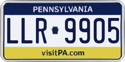 PA license plate LLR9905