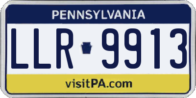 PA license plate LLR9913