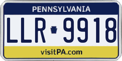 PA license plate LLR9918