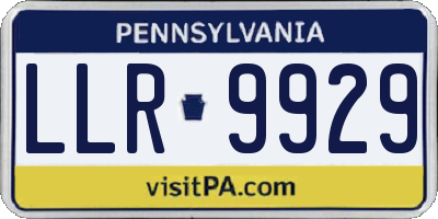 PA license plate LLR9929