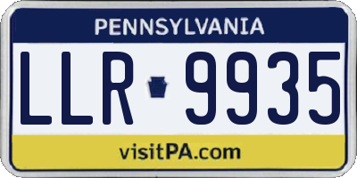 PA license plate LLR9935