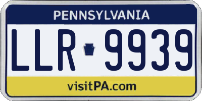 PA license plate LLR9939