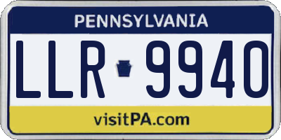 PA license plate LLR9940