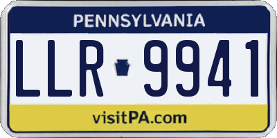 PA license plate LLR9941