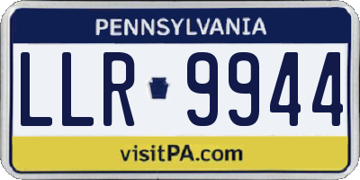 PA license plate LLR9944