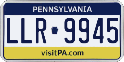 PA license plate LLR9945