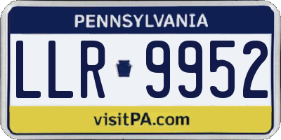 PA license plate LLR9952