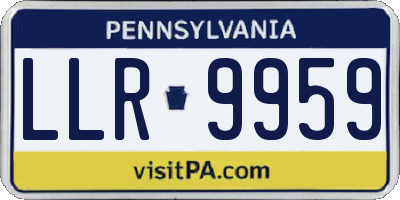 PA license plate LLR9959
