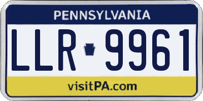 PA license plate LLR9961