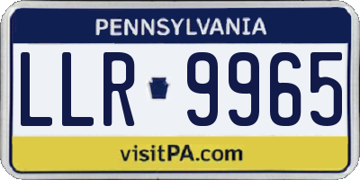 PA license plate LLR9965