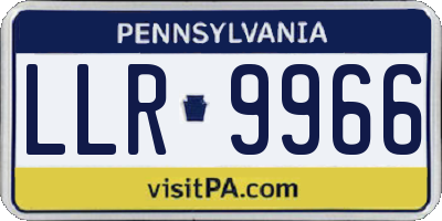 PA license plate LLR9966
