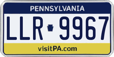 PA license plate LLR9967