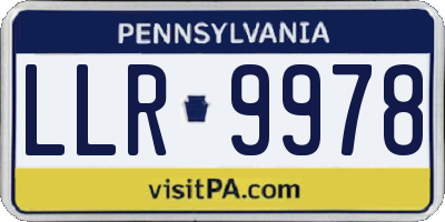 PA license plate LLR9978
