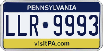 PA license plate LLR9993