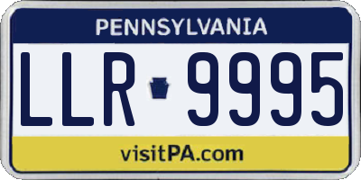 PA license plate LLR9995