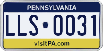 PA license plate LLS0031