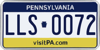 PA license plate LLS0072