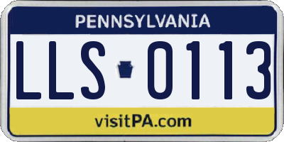 PA license plate LLS0113