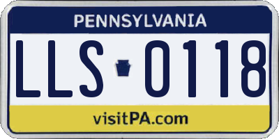PA license plate LLS0118