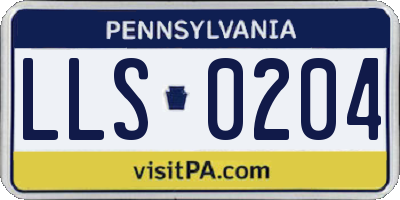 PA license plate LLS0204