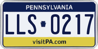 PA license plate LLS0217