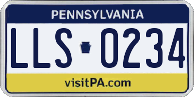 PA license plate LLS0234