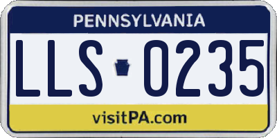 PA license plate LLS0235