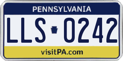 PA license plate LLS0242