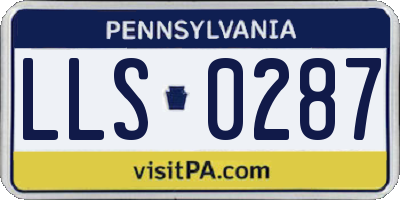PA license plate LLS0287