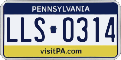 PA license plate LLS0314