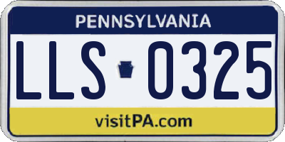 PA license plate LLS0325