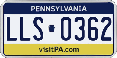 PA license plate LLS0362