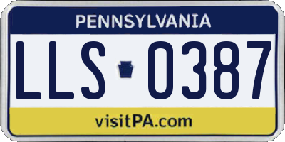 PA license plate LLS0387