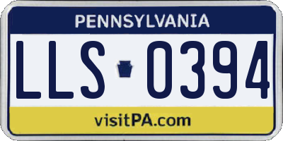 PA license plate LLS0394