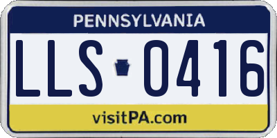 PA license plate LLS0416