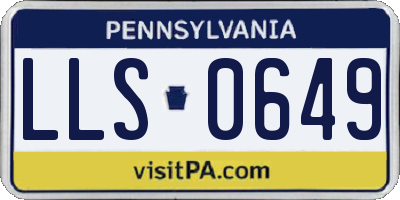 PA license plate LLS0649