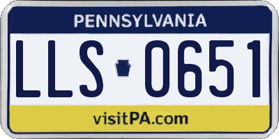 PA license plate LLS0651