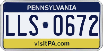 PA license plate LLS0672