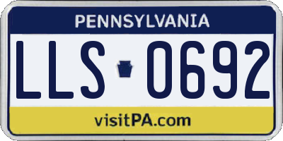 PA license plate LLS0692